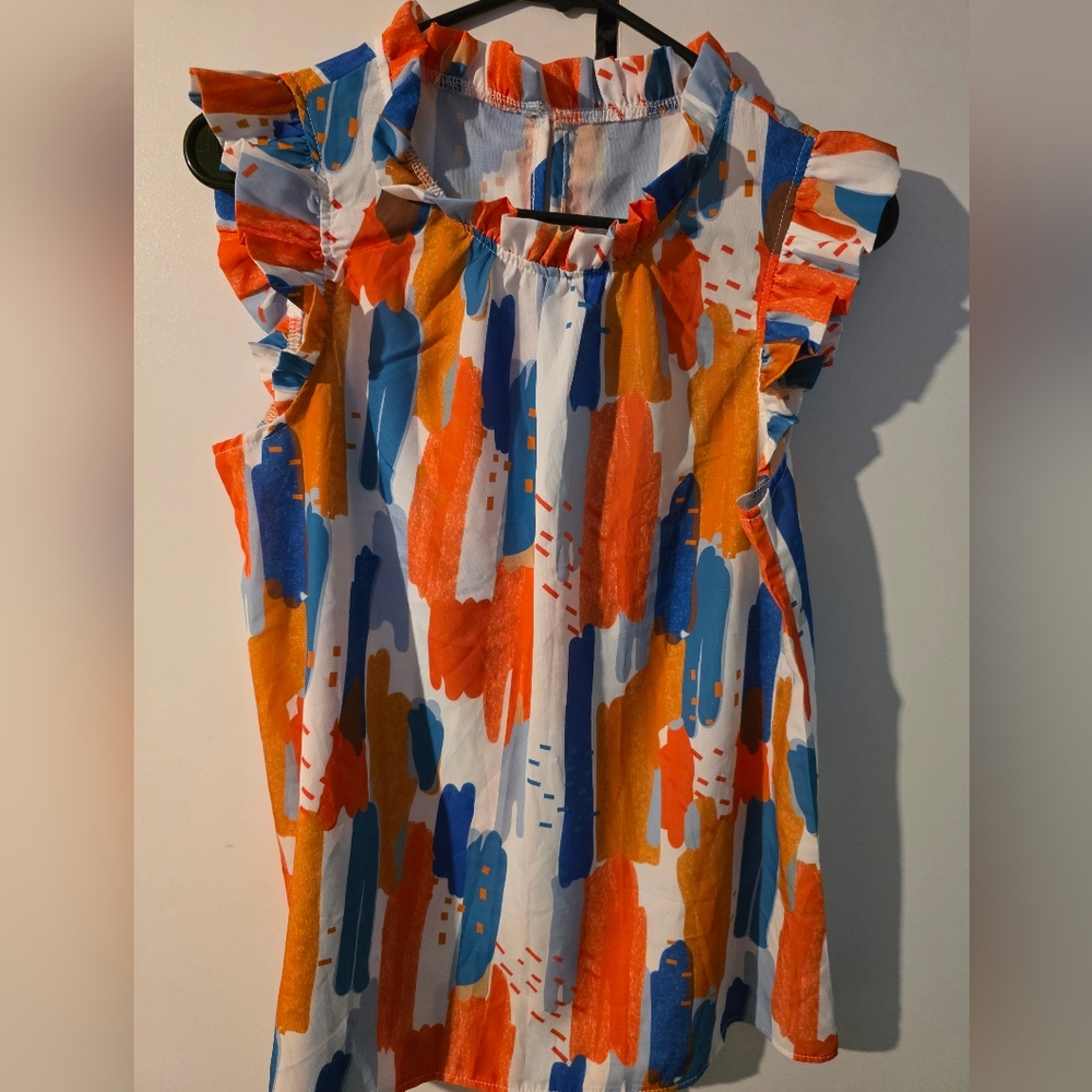 Allimy Women's Multicolor Abstract Top M